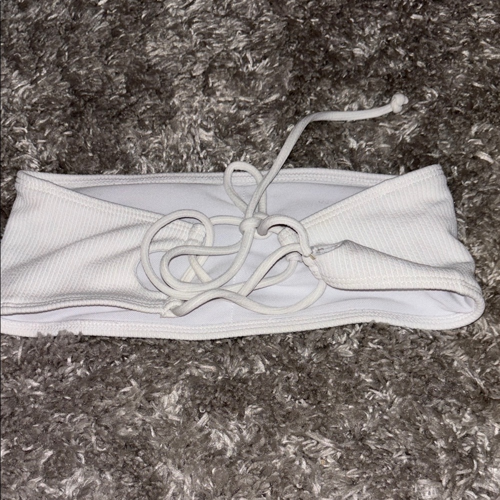 White Ribbed bikini Tube Top - Picture 2 of 4